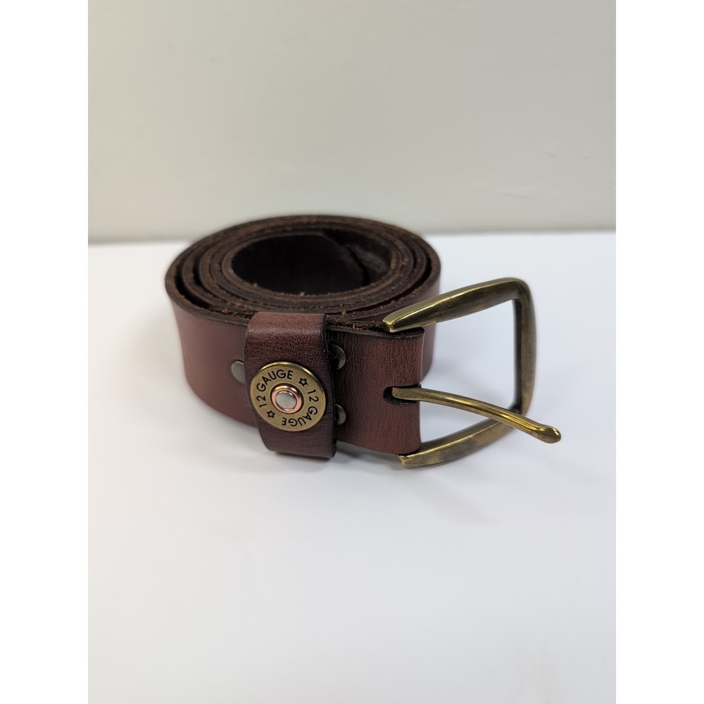 12‎ Gauge Shotgun Shell Conchos Genuine Full Grain Leather Belt 1-3/8" Wide
